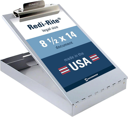 Saunders Recycled Aluminum Redi-Rite Storage Clipboard, Legal Size, 8.5 x 14-Inches (11019), Silver