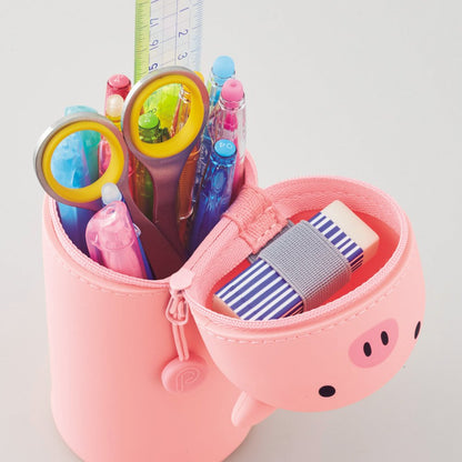 LIHITLAB Kawaii Japanese Bear Large Stand Up Pencil Case For School Office College, Cute School Supplies, Animal Pen Holder Pencil Pouch Holder Girls, Artist Pencil Case, Bear (A7714-1)