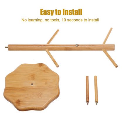 Gihunk Bamboo Countertop Mug Tree Stand with 6 Hooks, Octagon Base Coffee Cup Tree