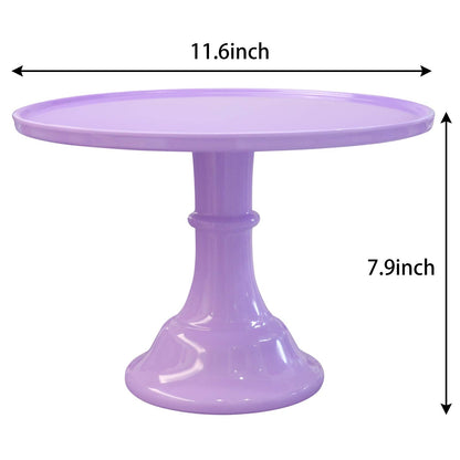 KLASKWARE 11-Inch Round Melamine Cake Stand, Purple Single-Tier Dessert Display Stand for Cakes, Cupcakes and Party Table Decor