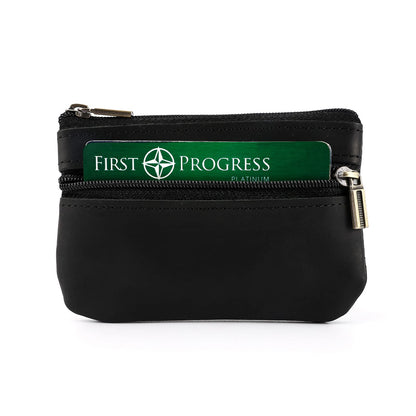 Coin Purse for Men,Coin Pouch with Zipper for Men Women,Genuine Leather Mini Coin Pocket Pouch Change Holder Mens Tray Purses Coin Purse Cash Change Wallet Key Holder Money Pouch
