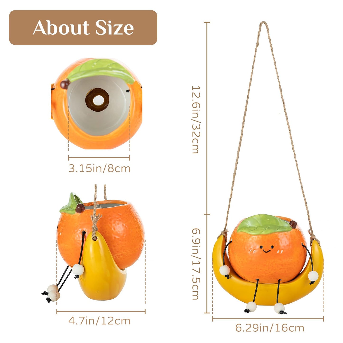 Walasis Gardening Plant Gifts for Women: Cute Hanging Planter Gift for Plant Lovers Mother - Smiley Face Small Flower Pot for Succulent Cactus Spider