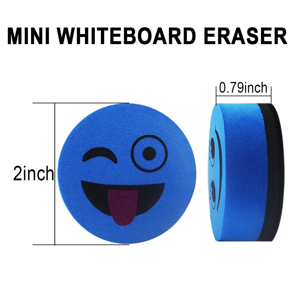 Heqishun 40 Pack Magnetic Whiteboard Erasers Dry Eraser Cleaner for Classroom, Office (Blue, 2 inch)