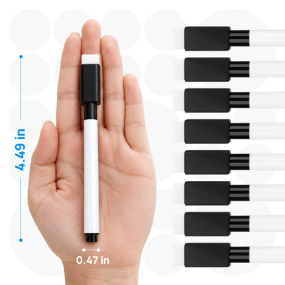 OWLKELA 120 Pcs Magnetic Dry Erase Markers with Eraser Cap, Fine Tip Whiteboard Markers with Eraser, Low Odor Dry Erase Marker Set for School Office Home, Black