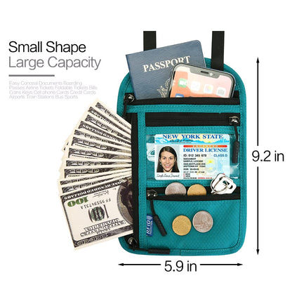 Neck Wallet Lightweight RFID Blocking Waterproof Travel Pouch Passport Wallets for Women and Men