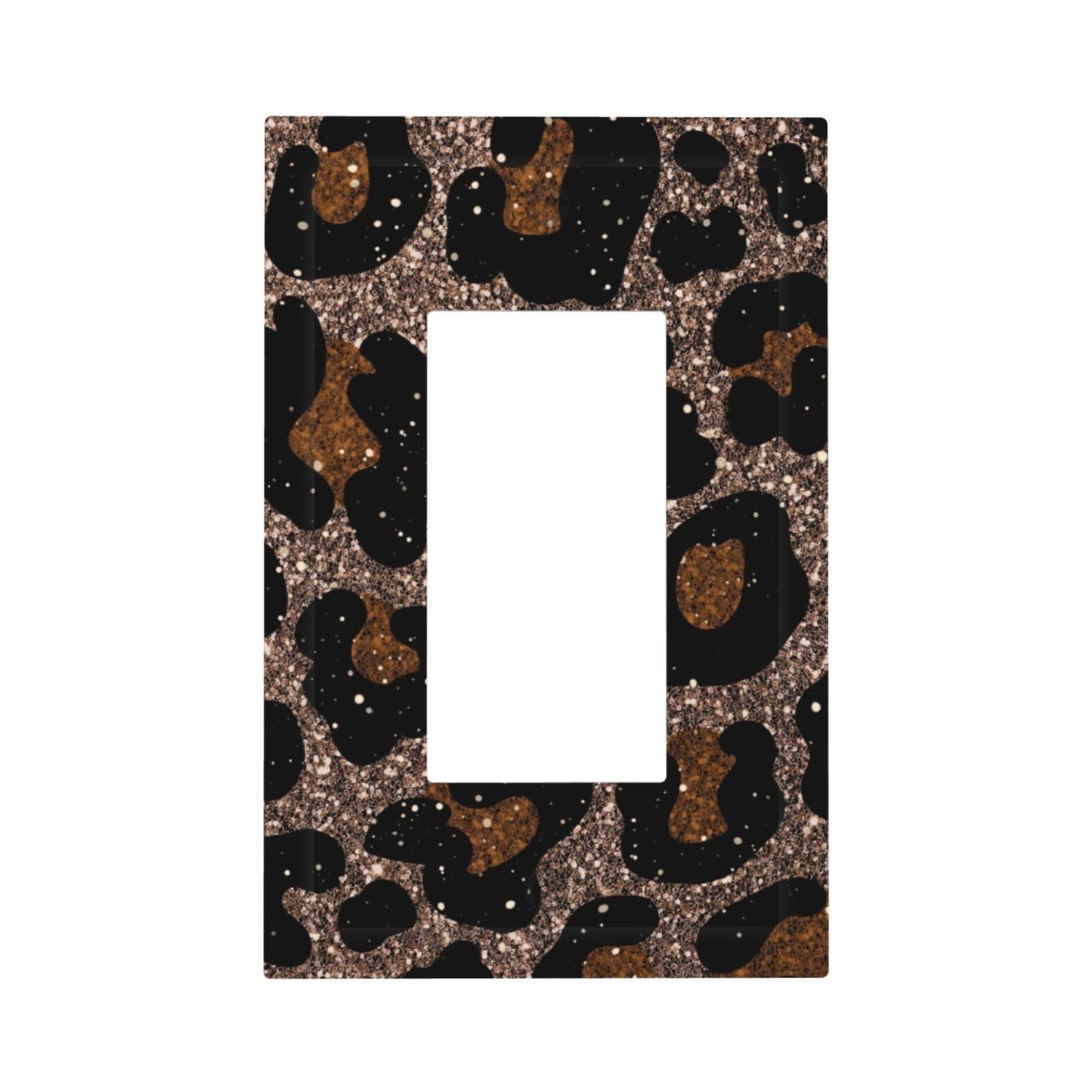 Animal Leopard Print Psychedelic Shine Decorative Outlet Covers 1 Gang Single Rocker Light Switch Cover Plate Wall Plates GFCI Faceplate for Farmhouse Bedroom Decor