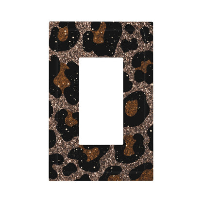 Animal Leopard Print Psychedelic Shine Decorative Outlet Covers 1 Gang Single Rocker Light Switch Cover Plate Wall Plates GFCI Faceplate for Farmhouse Bedroom Decor