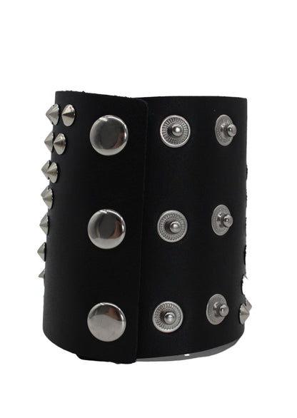 Scddboy Gothic Spike Studded Wrap Gauntlet Wristband for Men,Punk Leather Cuff Bracelet for Men