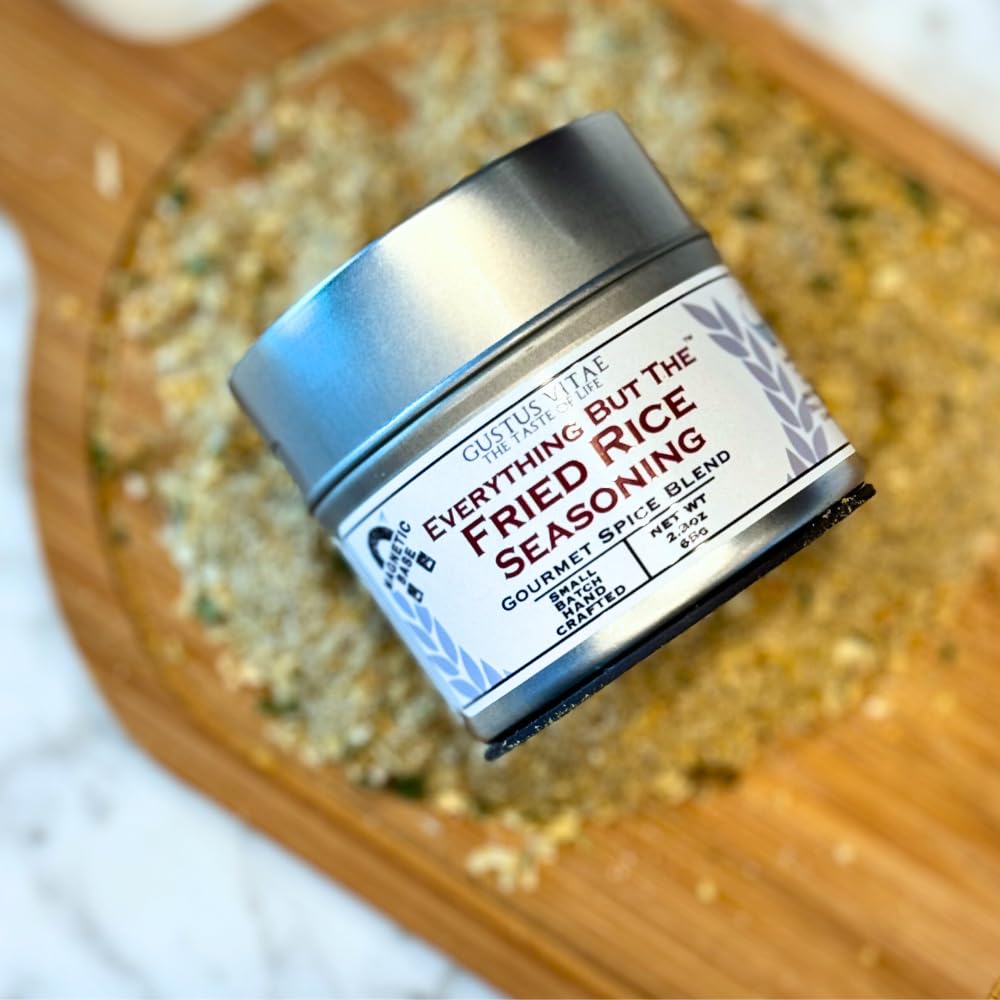 Everything But The Fried Rice Seasoning | All Natural | Non GMO | Hand Crafted | Small Batch | GLP-1 Friendly | Gourmet Spice Mix | Made In USA | No MSG | Artisanal Rub | Ultra Luxury Seasoning | Magnetic Tin | No Artificial Colors or Flavors | Gustus Vit