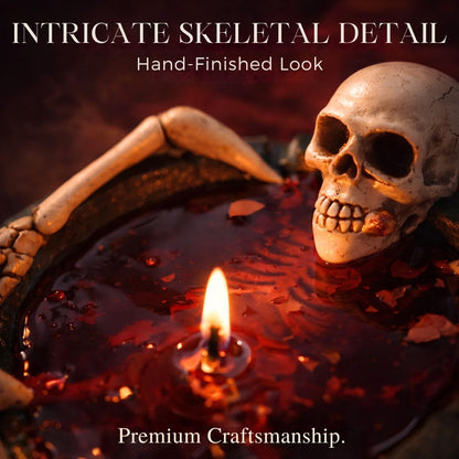 Skeleton Halloween Scented Candle, 13.5oz (385g) Spooky Decorative Skull Bowl Candle, Soy Wax Blend with Cotton Wick, Gothic Halloween Home Decor Centerpiece – Paris in Reverse Scent