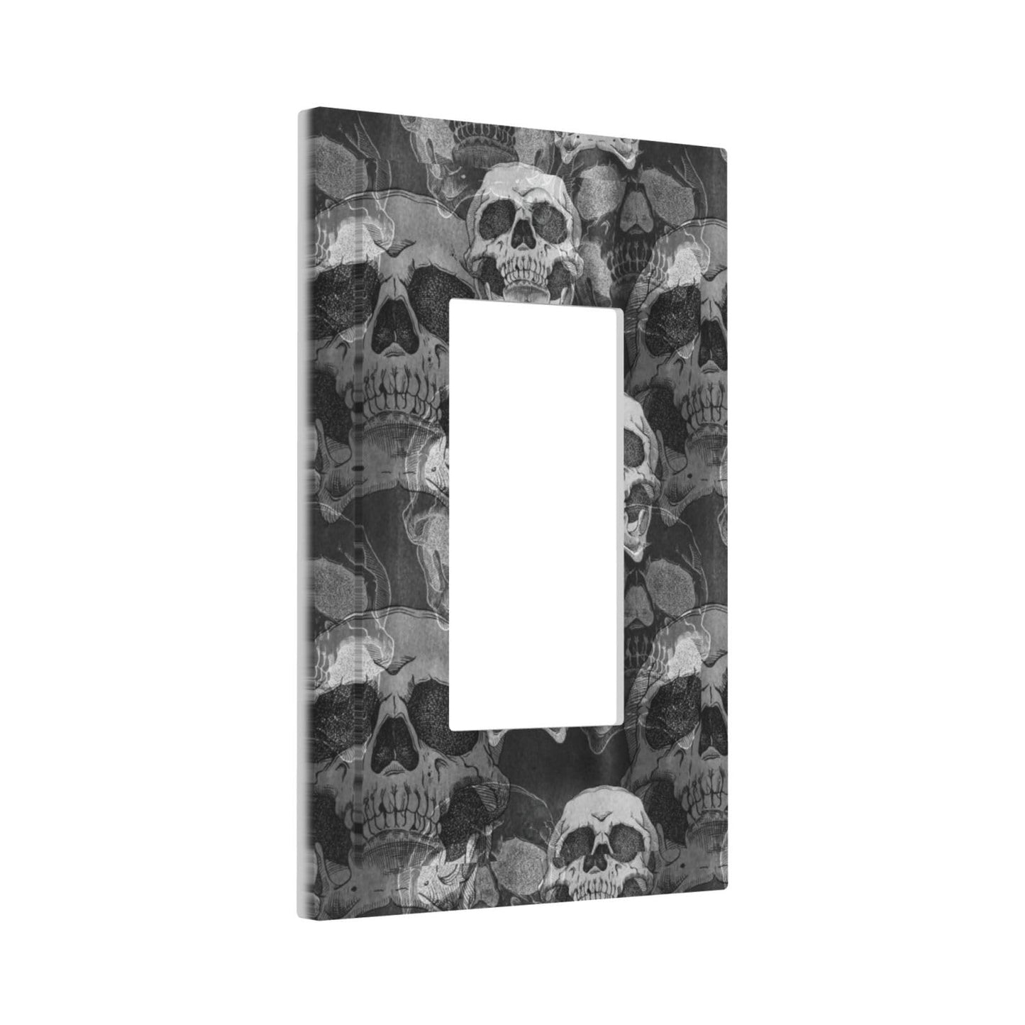 VunKo Single Gang Rocker Switch Receptacle Plate - 1 Gang Decora GFCI Halloween Frightening Skull Decorative Wall Plate Cover Wallplate with Screws