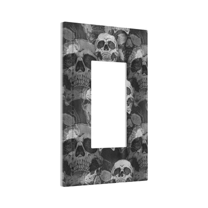 VunKo Single Gang Rocker Switch Receptacle Plate - 1 Gang Decora GFCI Halloween Frightening Skull Decorative Wall Plate Cover Wallplate with Screws