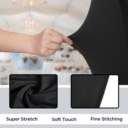 Babenest Spandex Folding Chair Covers - 30PCS Halloween Upgraded Universal Stretch Washable Fitted Chair Slipcovers Protector for Wedding, Holidays, Banquet, Party, Celebration (Black)