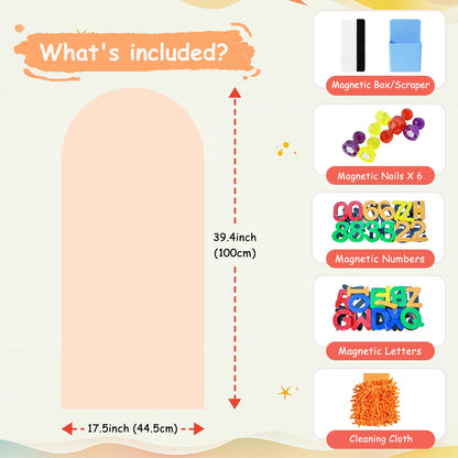 OMKSIH Arch Magnetic Wall Decal 39.3x17.5 Inch Milk Tea Magnetic Chalk Board Sticker Magnet Chalkboard for Wall Peel and Stick Self Adhesive Blackboard Multifunctional for Playroom Home