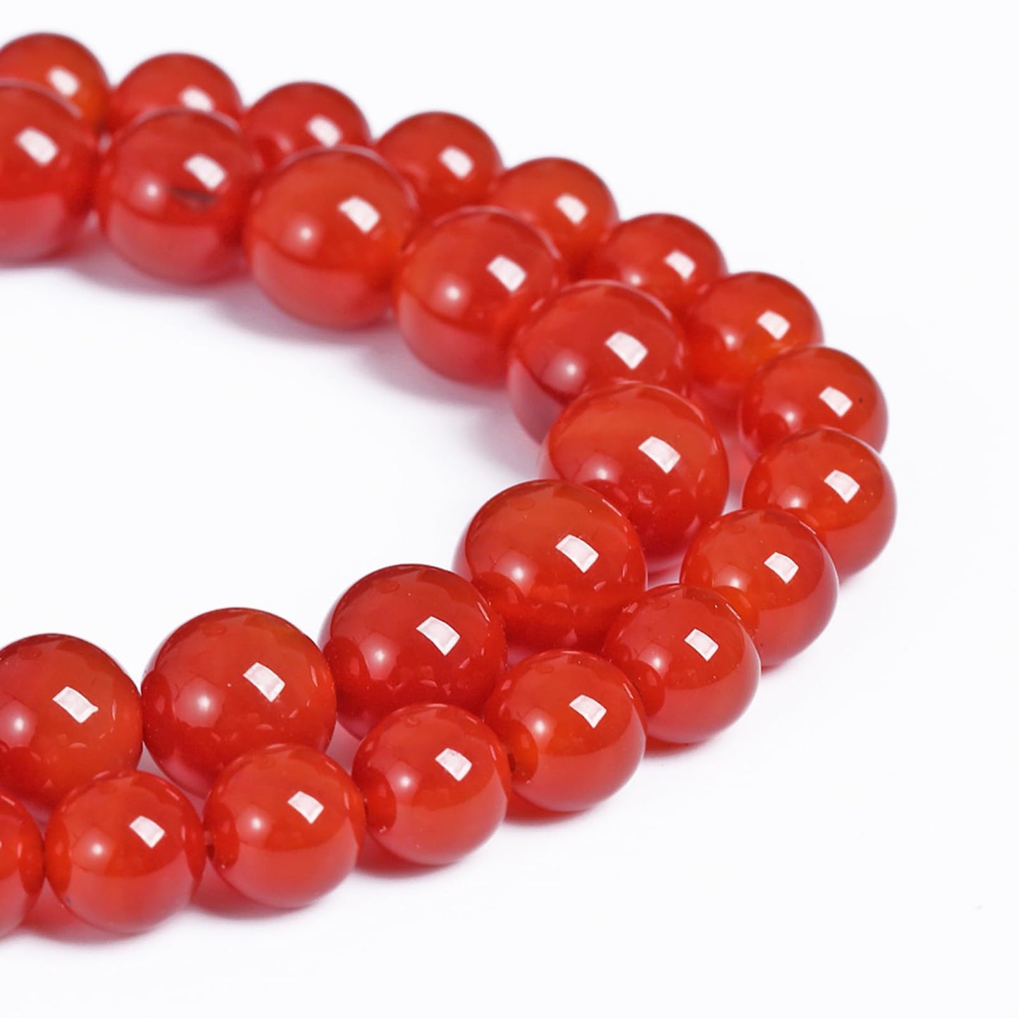 10MM 38PCS Natural Stone Red Agate Loose Beads for Jewelry Making DIY Bracelet Semi Precious 1 Strand