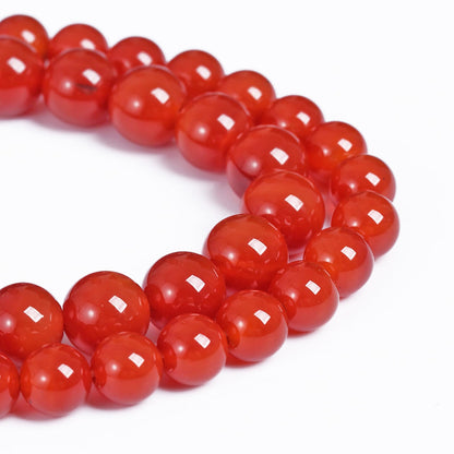 10MM 38PCS Natural Stone Red Agate Loose Beads for Jewelry Making DIY Bracelet Semi Precious 1 Strand