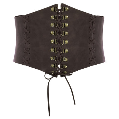 Scarlet Darkness Womens Pirate Corset Brown Wide Belt Dress Belt for Women Brown L