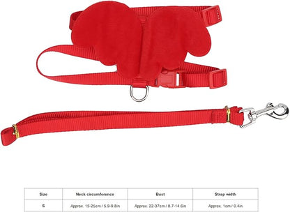 Duck Harness, Adjustable Chicken Walking Harness Breathable Pet Vest for Duck Chicken Hen Training Walking Basic Leashes [Red S]