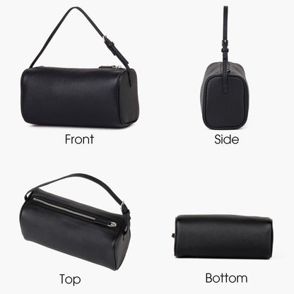 DONNAIN Premium Full-Grained Leather Crossbody Purses for Women, Hobo Bags for Women Crossbody with Adjustable Strap (Black-Lychee pattern, Small)