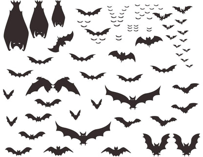 Mozamy Creative Halloween Bats Wall Decals Halloween Décor Black Bats Decals Halloween Decorations