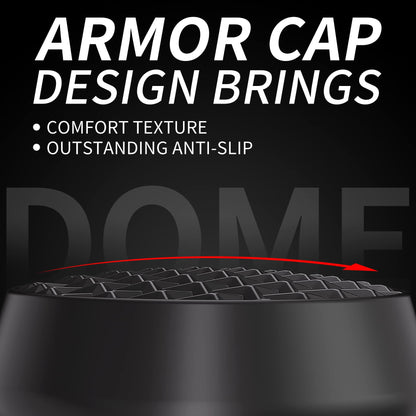 PlayVital Thumbs Pro ARMOR Thumbstick Extender for ps5 Controller, Joystick Caps Grip for ps5 Controller - 2 High Raise and 2 Mid Raise Dome - Black