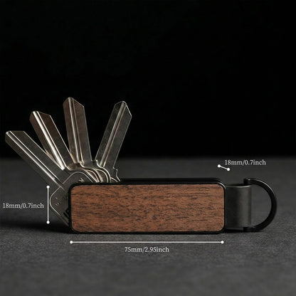 CAXGEK Wooden Key Organizer - Aluminum Wooden Key Organizer holder, Minimalist Innovative Keychain.
