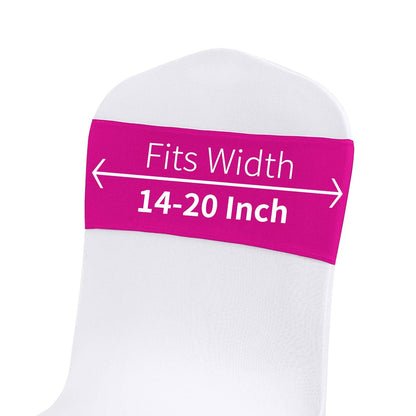 Peomeise 50pcs Fuchsia Spandex Chair Sashes with Buckle Slider for Wedding, Party Decoration