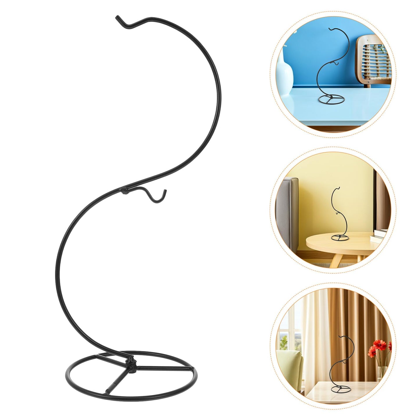 GRADENEVE 2pcs S-shaped Iron Terrarium Holder Stand for Indoor Plants, Hanging Glass Globe Pot Display Rack, Small Metal Plant Stand for Home Décor and Micro Landscape
