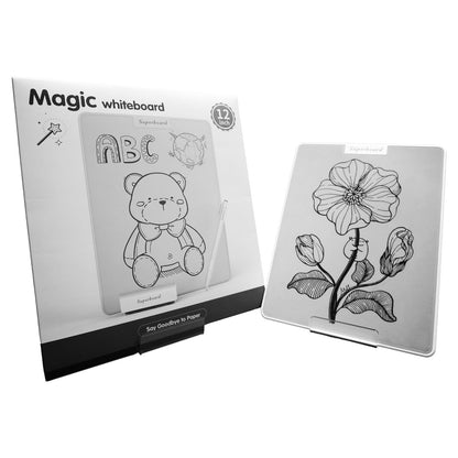 Desktop Whiteboard, Ink-Free Writing & Erasable, No Residue Magnetic White Board, Portable Memo Message Board for Office Home Live Stream, Small Mini Dry Erase Board with Accessories,12.1 x 9.2 in