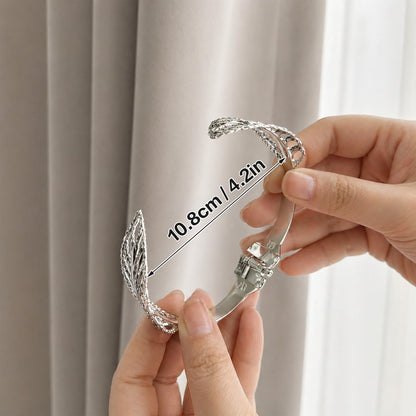 Curtain Tiebacks 2 Pack Curtain Ties Elegant Leaf Curtain Tie Backs Premium Alloy Spring Curtain Clips No Drilling Curtain Ties for Modern French Luxury Nordic Minimalist Home Decor Curtain Holdbacks