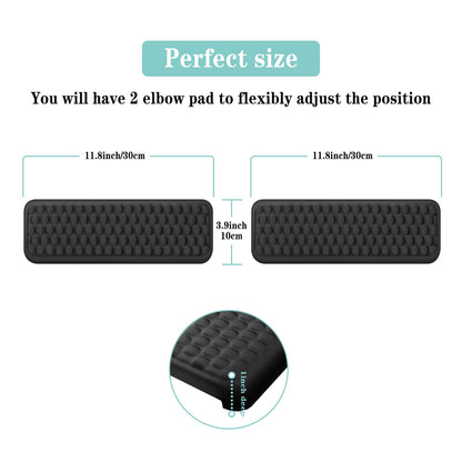 L-Shaped Desk Elbow Pad for Desk, 2-Piece Memory Foam Elbow Pads with Non-Slip, Ergonomic Desk Edge Cushion, Wrist Support Arm Rest for Office and Gaming (11.8 * 3.9 inch)