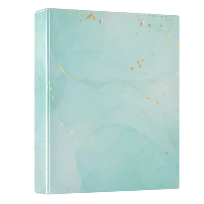 Turquoise Round Ring Binders 1.5 Inch Marble Tie Dye Style 3 Ring Clipboard Binder for Office School Work Supplies File Folder Document 200 Sheet Capacity Easy Open