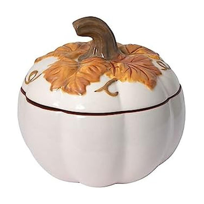 Pfaltzgraff Autumn Berry Covered Pumpkin Bowl, Holds 20 Ounces, Cream