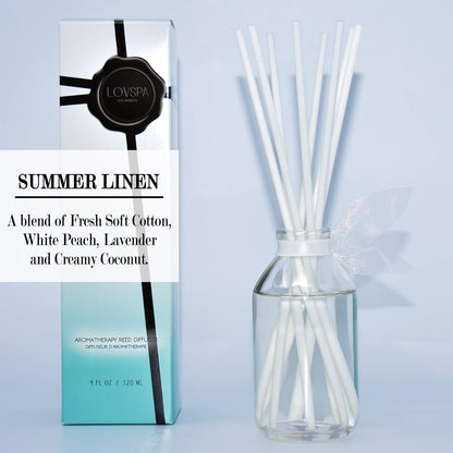 LOVSPA Reed Diffuser Set, Smoked Vanilla Scented Oil Diffuser with Sticks, Home Fragrance Accessories for Bathroom Shelf Decor, Aroma Diffusers for Home or Office Fall Decor, USA Made