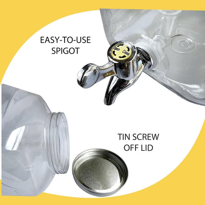 Lily's Home Plastic Beverage Dispenser with Spigot - 2 Gallon Drink Holder for Water, Juice, Tea - Ideal for Parties, Lemonade Stands, & Events