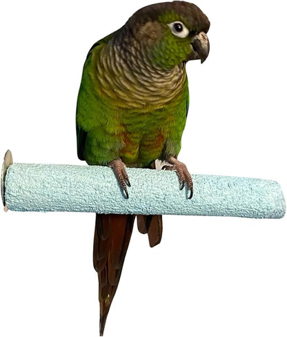 Polly's Pastels Nail Trimming & Beak Conditioning Safety Perch for Cockatiels, Cockatoos, Macaws, Parakeets, Budgies, Parrots and All Other Birds (Blue, Small-1" Dia. x 6" Long)