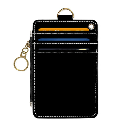 DATOUCAT Slim Wallet Credit Card Holder, Black, RFID Wallet Women Cute Small Front Pocket Wallet With Zipper, PU Leather Thin travel RFID Blocking Card Case ID Window,Ladies Gifts