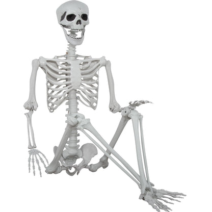 5.9ft Halloween Life Size Skeleton Realistic Full Body Skeletons Plastic Human Bones with Movable Joints for Halloween Props Spooky Party Decoration