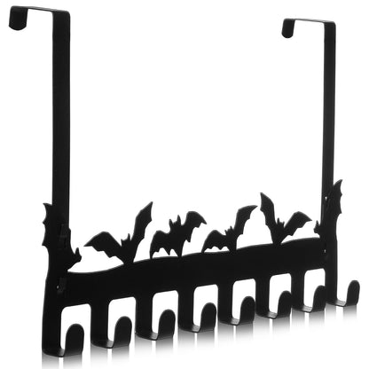 LemonRoad Bat Over the Door Hooks Gothic Over the Door Towel Rack Halloween Black Bat Shelf Organizer Wall Decor Holder for Hanging Bathroom Metal Wall Mount Towel Rack for Hoodies Hat