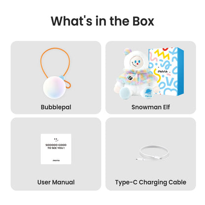 Smart AI Plush Toy Snowman Elf, Interactive Stuffed Animal for 3+ Kids, Screen-Free Educational Emo Robot with Advanced AI, APP with 16 Characters, Unique Gifts for Girls & Boys.Bedtime Companion