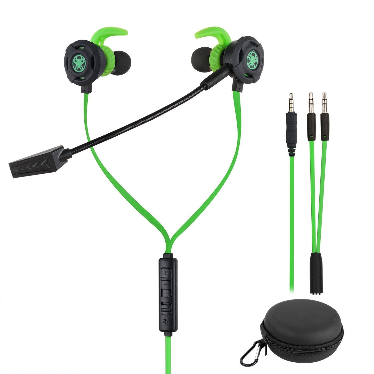 BlueFire Wired Gaming Earphone 3.5 MM E-Sport Earphone Noise Cancelling Stereo Bass Gaming Headphone with Adjustable Mic for PS4, Xbox One, Laptop, Cellphone, PC (Green)