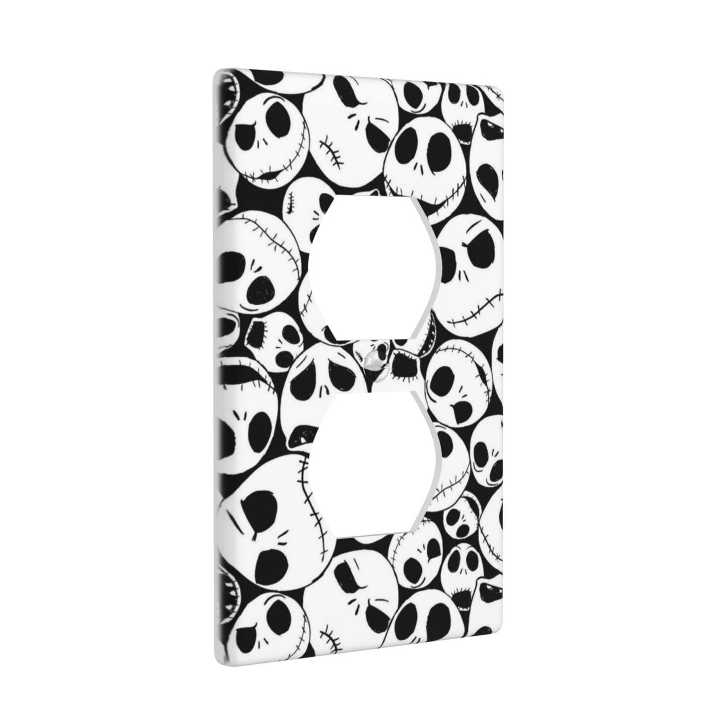 Halloween Skull Electrical Outlet Cover Decorative 1-Gang Duplex Receptacle Wall Plate Art Faceplate for Bathroom Living Room Bedroom Decorate 4.50" x 2.76"