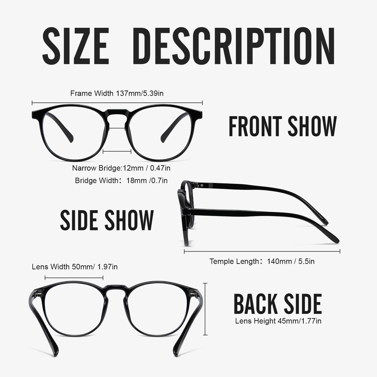 logclub 2 Pack Blue Light Glasses For Woman/Men Blue Light Blocking Glasses, Retro Round Anti Eyestrain Computer Glasses