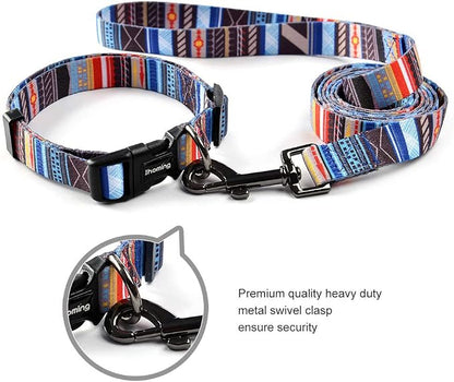 Ihoming Puppy Collar and Leash Set for Daily Outdoor Walking Running Training, Splicing Design for Extra Small Boys Girls Dogs Cats Pets, XS-Up to 10LBS