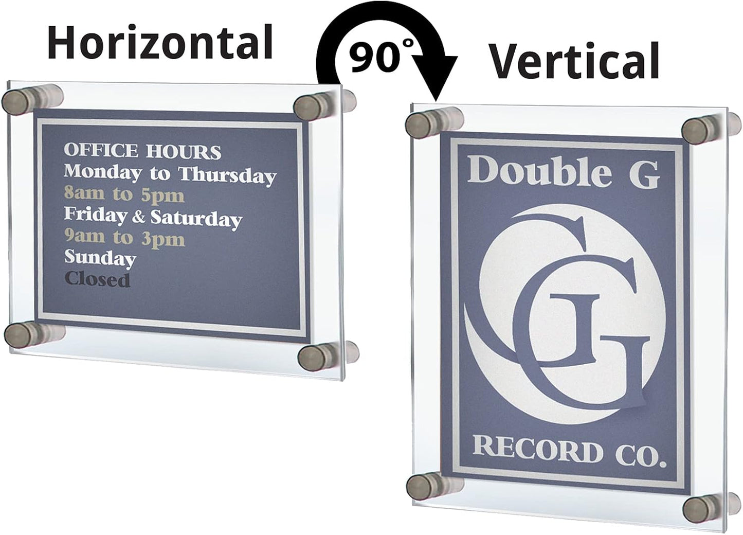 Azar Displays 105530 Floating Acrylic Wall Frame with Silver Stand Off Caps: 22" x 28" Graphic Size. Overall Frame Size: 26" x 32", Silver