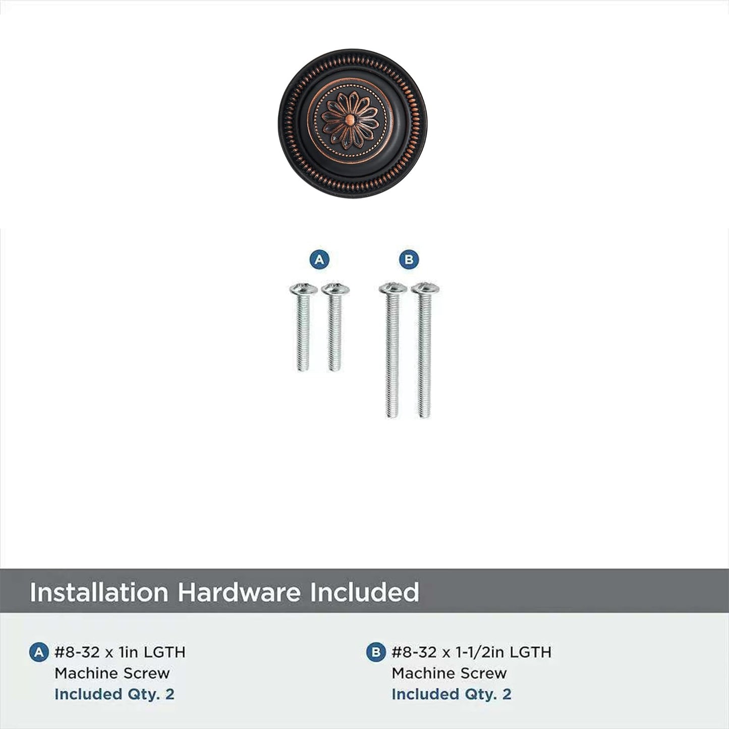 khtumeware 2 Pack 2.5 Inch Oil Rubbed Bronze Cabinet knobs with Backplate,Vintage Backplate for Cabinet knobs and Drawer knobs, Bi-Fold Door Knobs