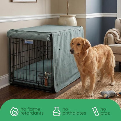 Molly Mutt Quiet Light Dog Crate Cover, GOTS-Certified 100% Organic Cotton Canvas Cover for Dog or Puppy Kennel and Cage, Washable, Free of Harmful Chemicals, XX-Large, Fits 48"x30"x33" Crate