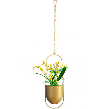 JUSUFU Metal Hanging Planters for Indoor & Outdoor, No Plant Included(Gold)