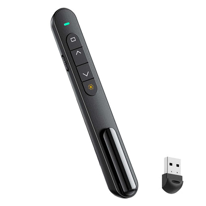 QUI 2 Pack Wireless Presenter with Volume Control, RF 2.4GHz Presentation Clicker for Google Slide/Keynote, PowerPoint Clicker Compatible with Mac/Windows