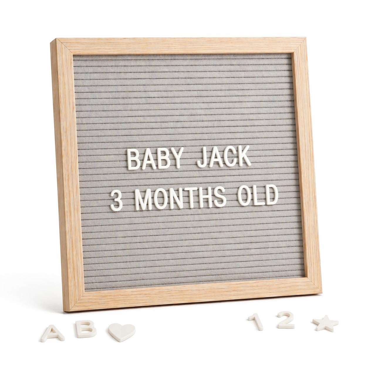 C CRYSTAL LEMON Felt Letter Board 10x10 Inch Gray – 336 Letters Numbers & Symbols – Changeable Message Board with Wooden Frame, Wall Mount or Stand